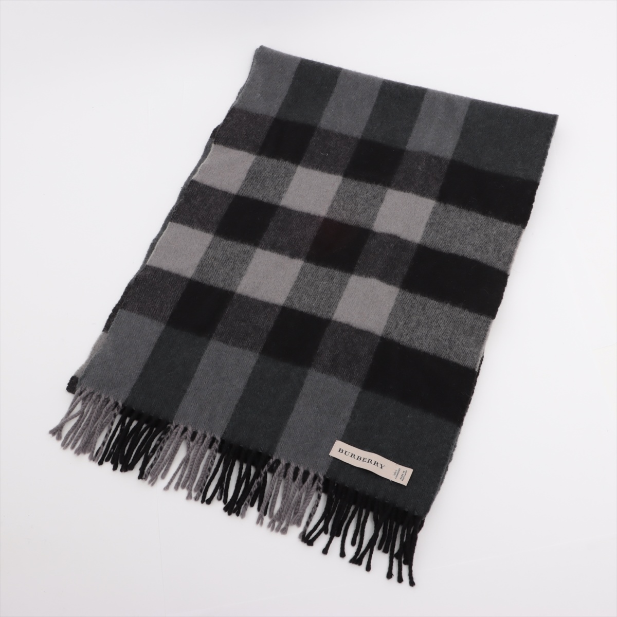 バーバリー マフラー グレー 大人気 ノバチェック ウール100% BURBERRY グレー チェック柄 マフラー バーバリー（BURBERRY