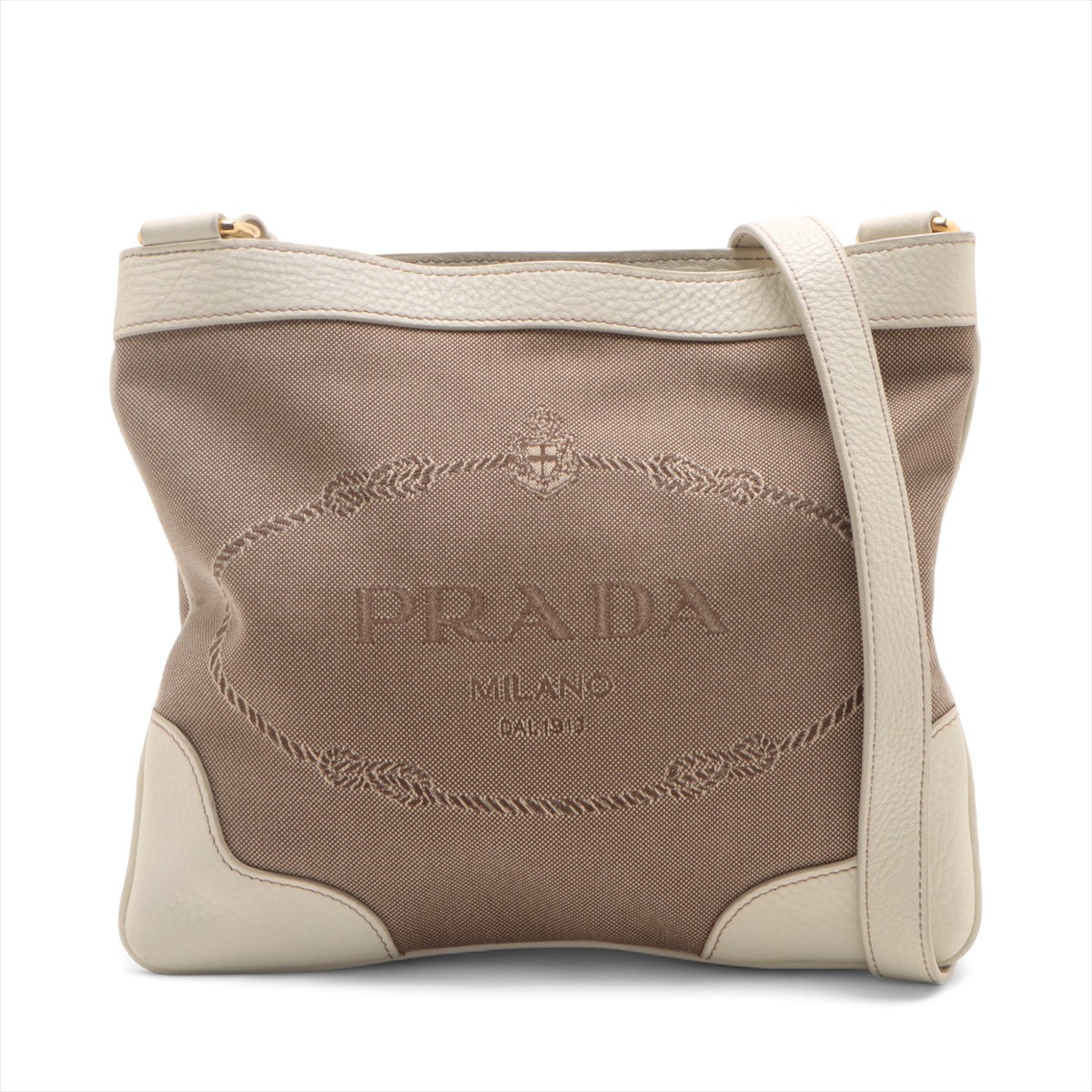 プラダ PRADA ロゴジャガード バッグ　ファー　美品 PRADA ロゴジャガードバッグ