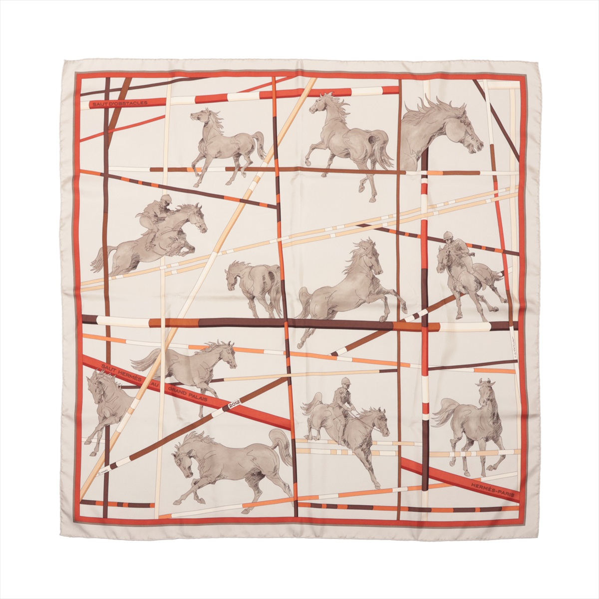 HERMES エルメス カレ90 SAUT D'OBSTACLES