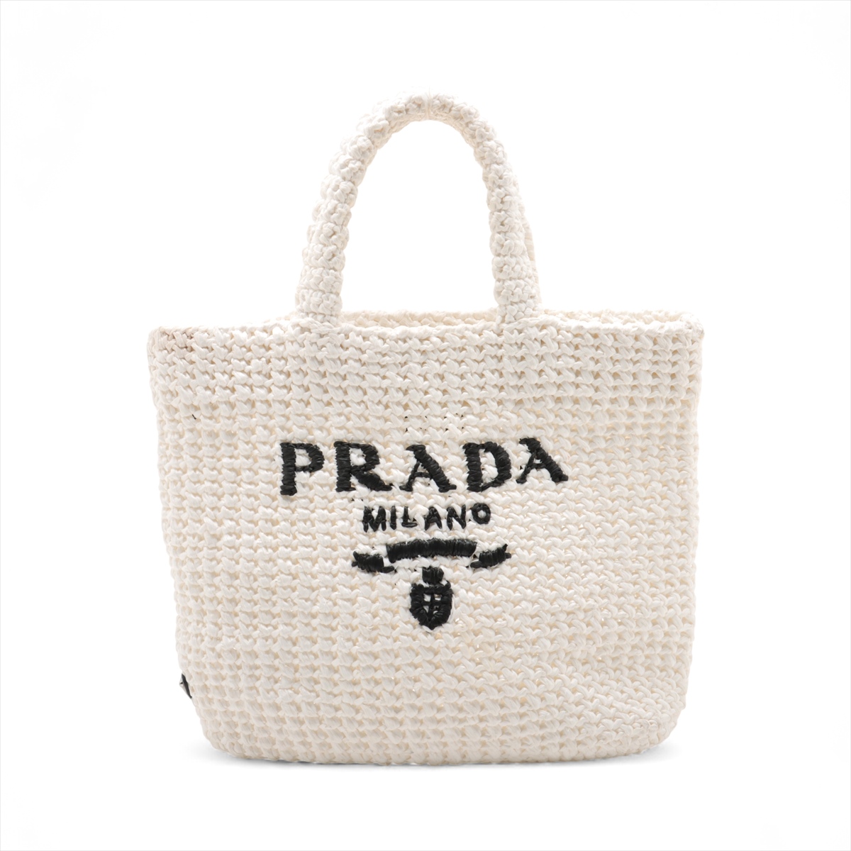 【極美品】PRADA バッグ　テリー クロス ボア 1NE043 白　三角ロゴ 極美品】PRADA バッグテリー クロス ボア 1NE043 白三角ロゴ
