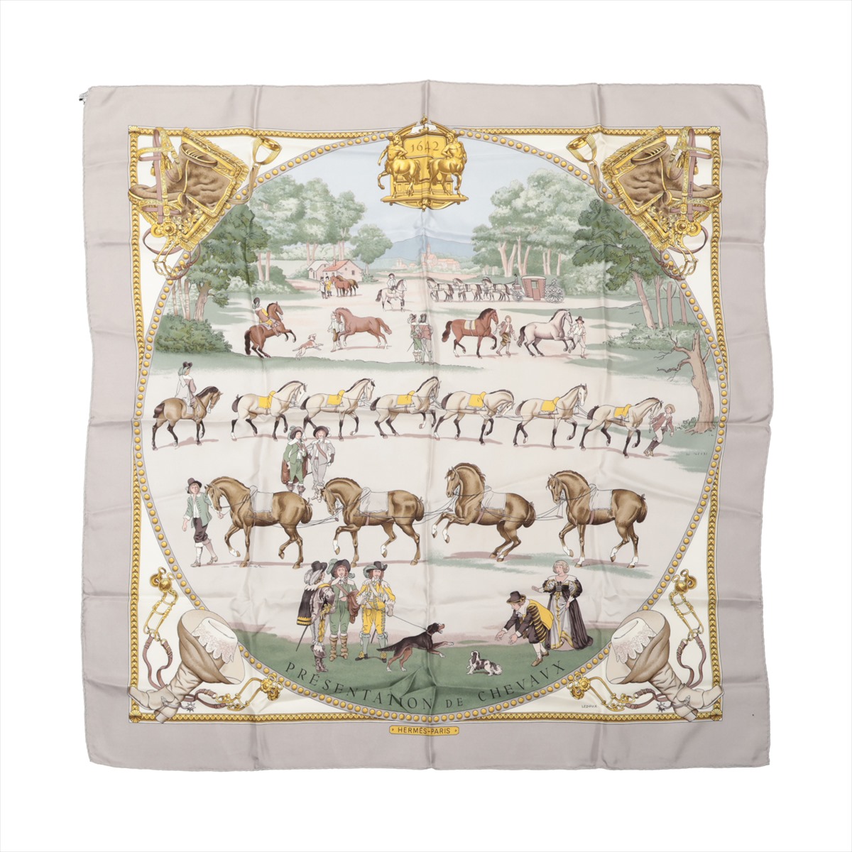 HERMES　エルメス　スカーフ　カレ　馬のプレゼンテーション HERMES エルメス カレ 90 PRESENTATION de CHEVAVX 馬の