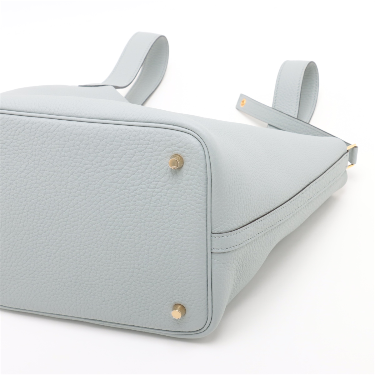 ★Hermes★ピコタンロック ブルーグラシエ シルバー金具 ピコタンロックPM ブルーグラシエ ブルー[H056289CK8U] Picotin