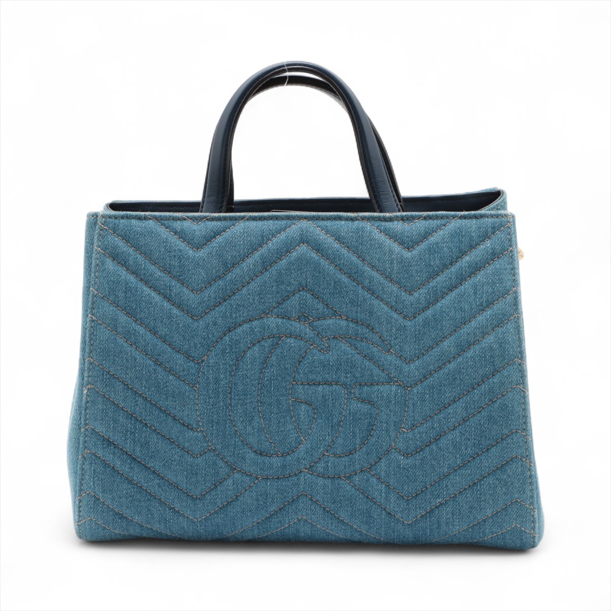GUCCI(グッチ) / GUCCI/GGマーモント/2つ折り財布/デニム/BLU
