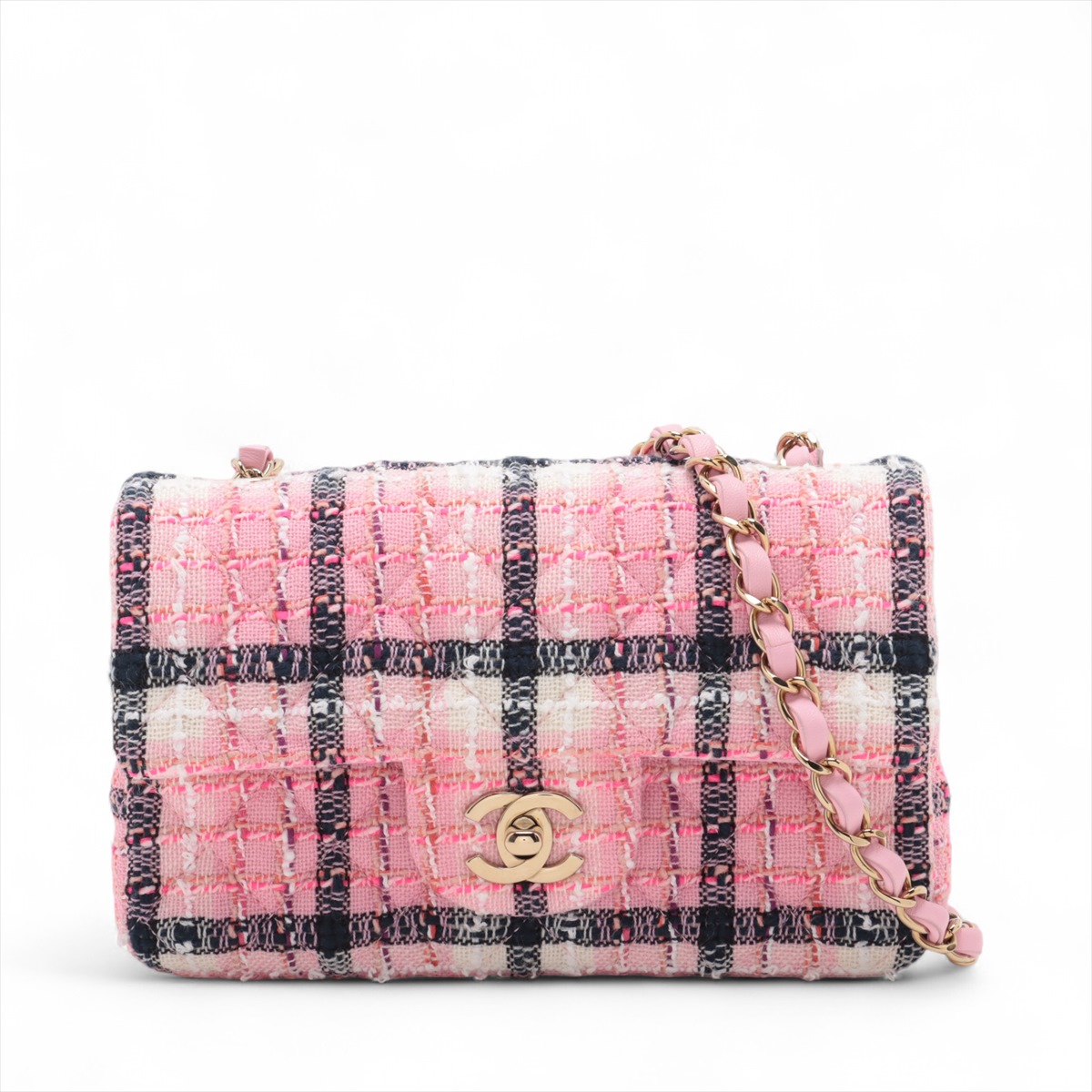 希少【CHANEL】ミニマトラッセ ツイードミニフラップバッグ シャネル ミニマトラッセ20 ツイード シングルフラップ シングル