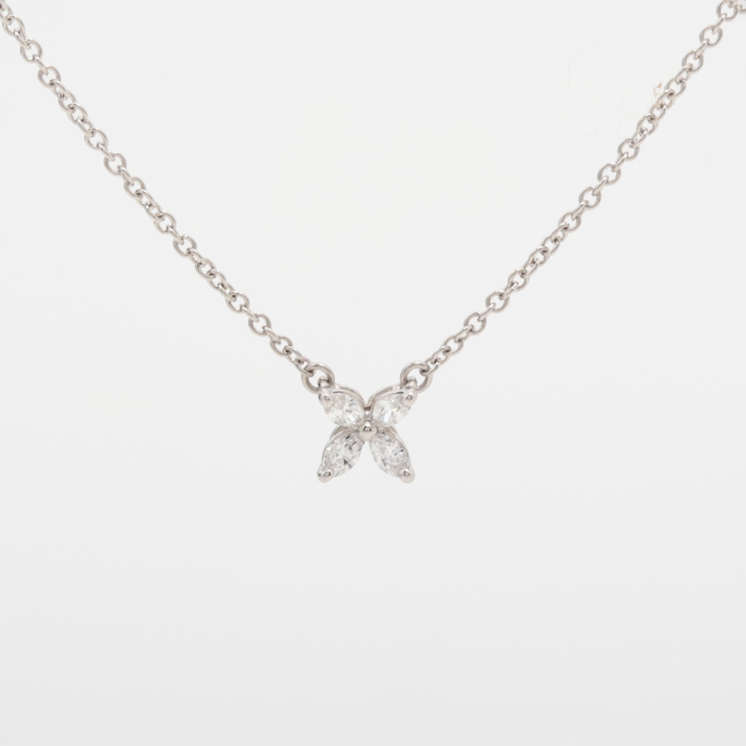 ティファニー ペンダントネックレス K18YG ダイヤ0.48ct T