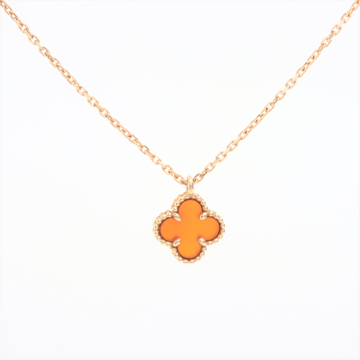 Van Cleef & Arpels Sweet Alhambra Carnelian Necklace 750(PG