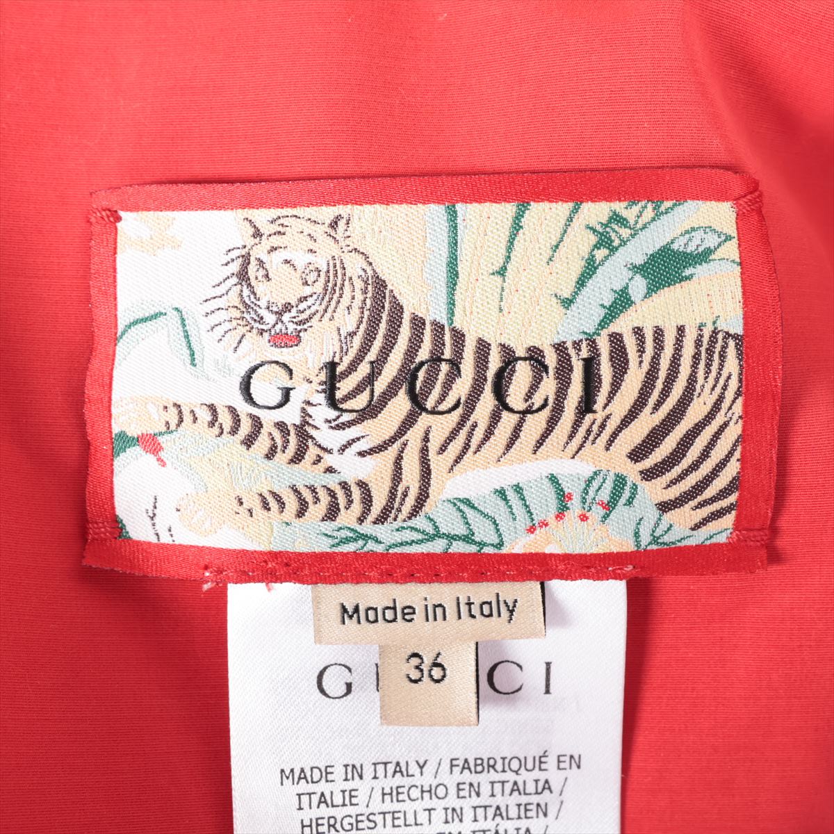 グッチ GG コットン コート 36 メンズ ブラウン 682981 TIGER