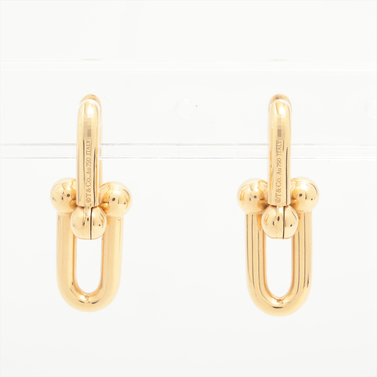 国内配送★ ティファニー ミディアム リンク ピアス 18K ティファニー ハードウェア リンク ピアス イエローゴールド