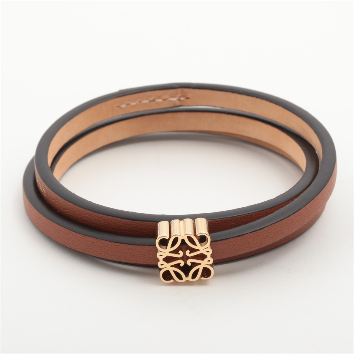 LOEWE ロエベ アナグラム ロゴバングル レッド ルージュ レザー