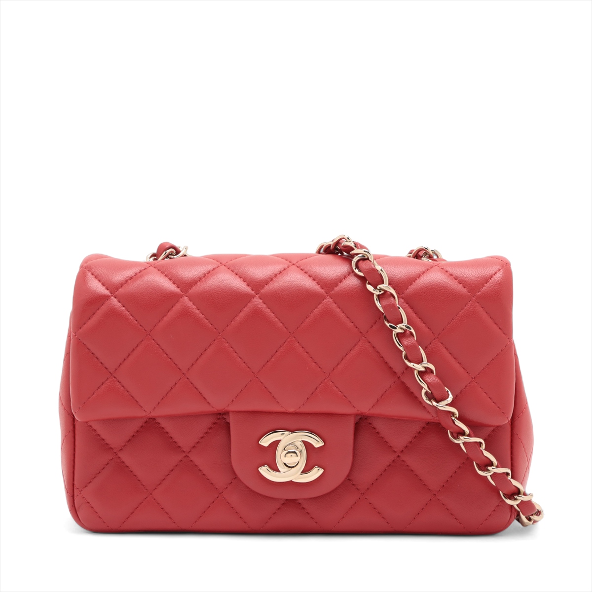 CHANEL シャネル マトラッセ 赤 チェーンバッグ（シャネル