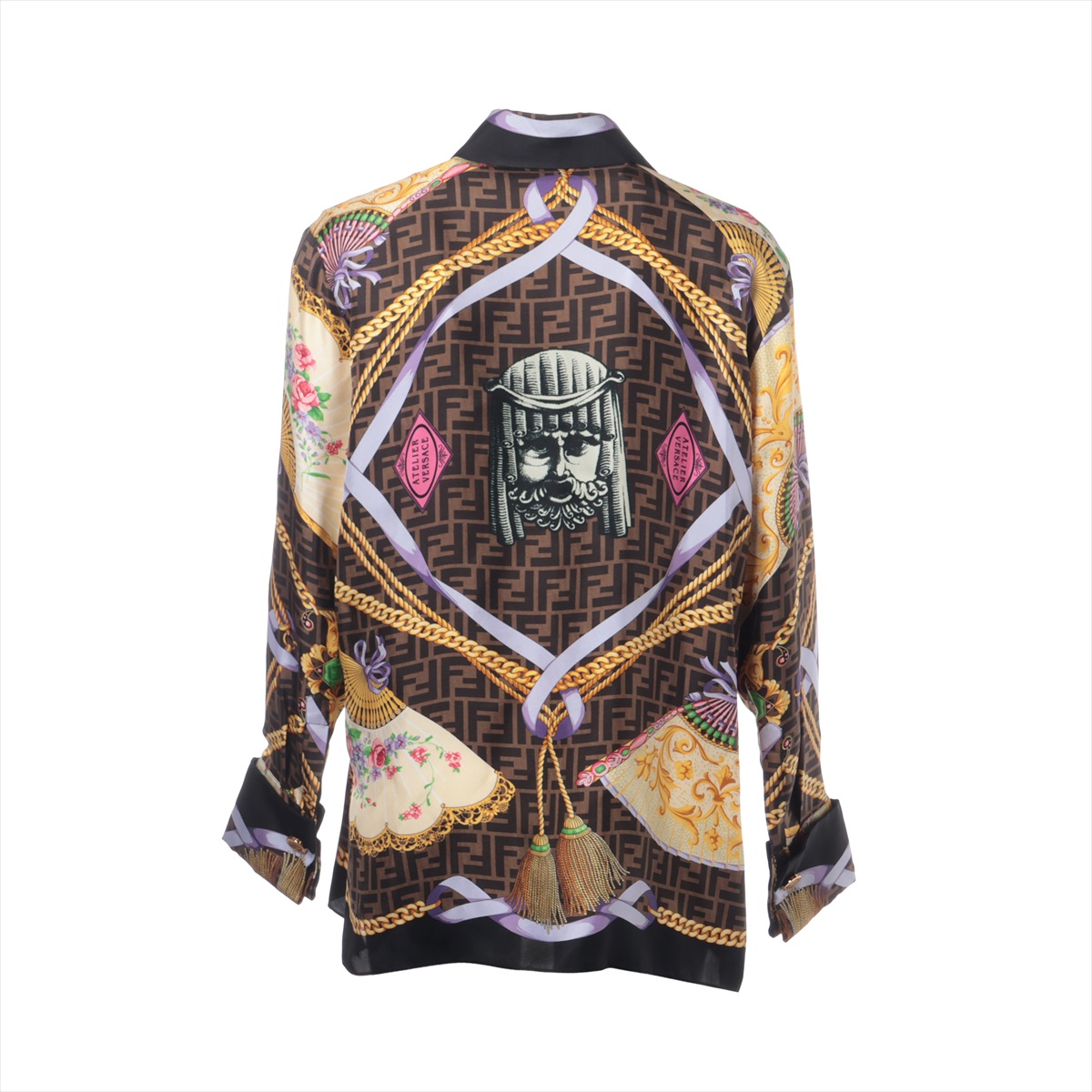 Fendi Fender Choi 22 years Silk Shirt 38 Ladies' Multicolor