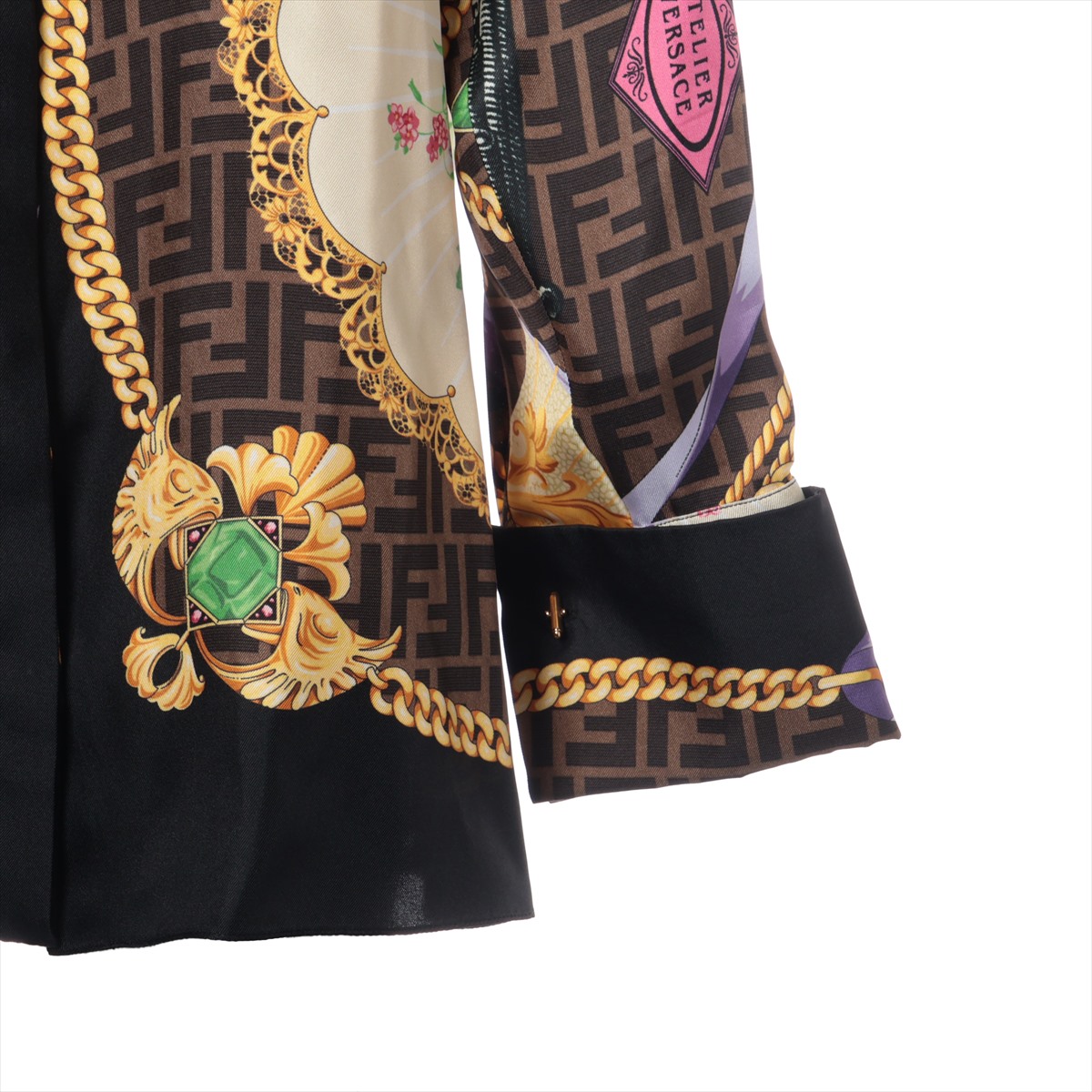 Fendi Fender Choi 22 years Silk Shirt 38 Ladies' Multicolor