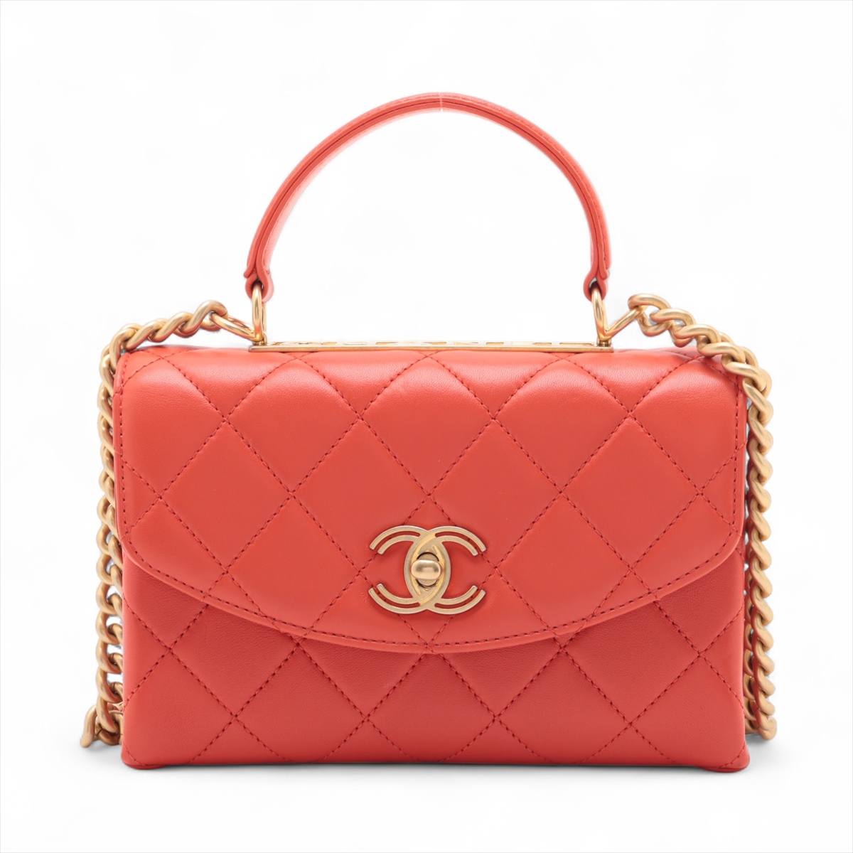 45644★年 CHANEL シャネル ハンドバッグ レッド 2way 45644☆年 CHANEL シャネル ハンドバッグ レッド 2way