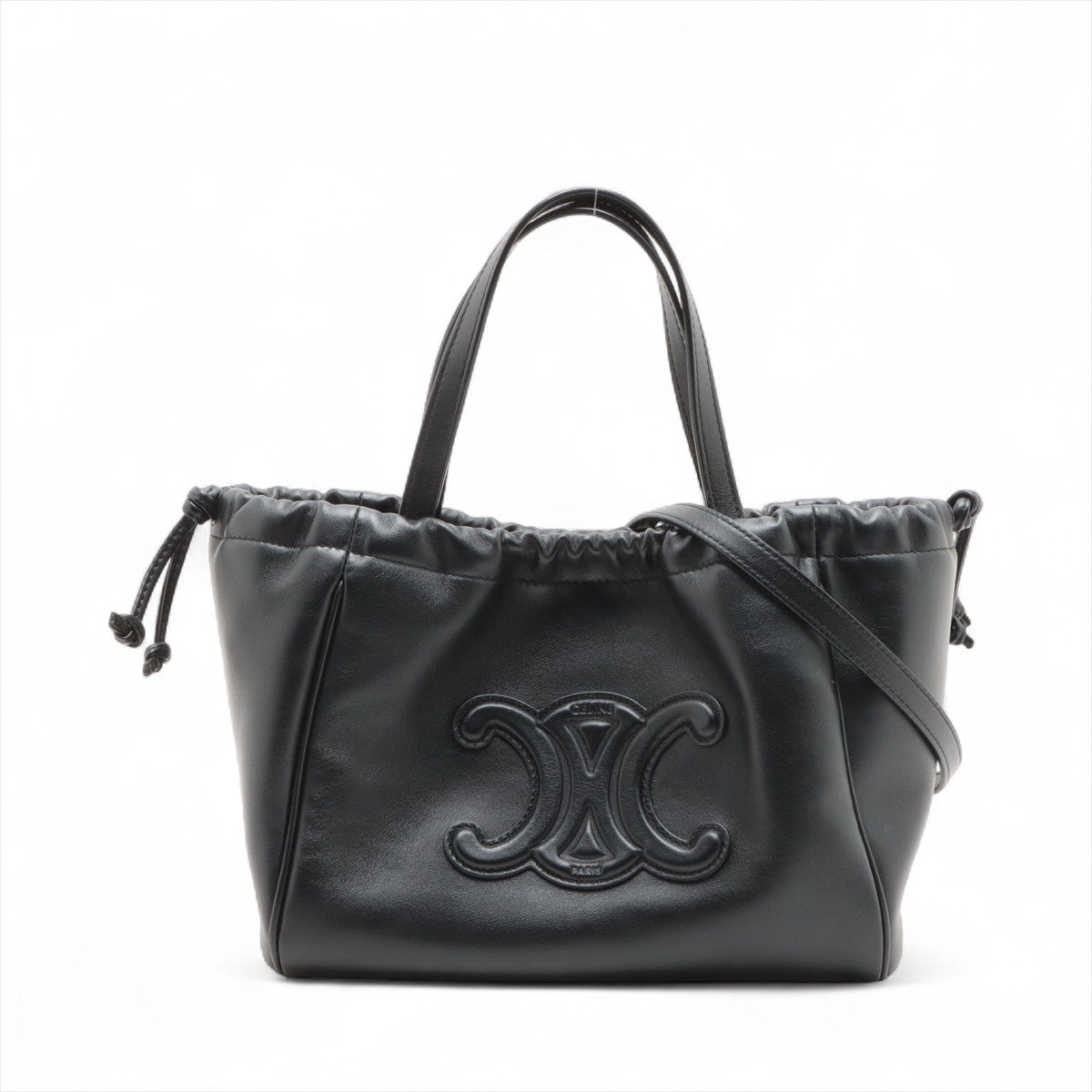 セリーヌ CELINE CABAS CUIR TRIOMPHE バッグ ショルダー Celine Small Cabas Drawstring Cuir Triomphe Leather 2 Way