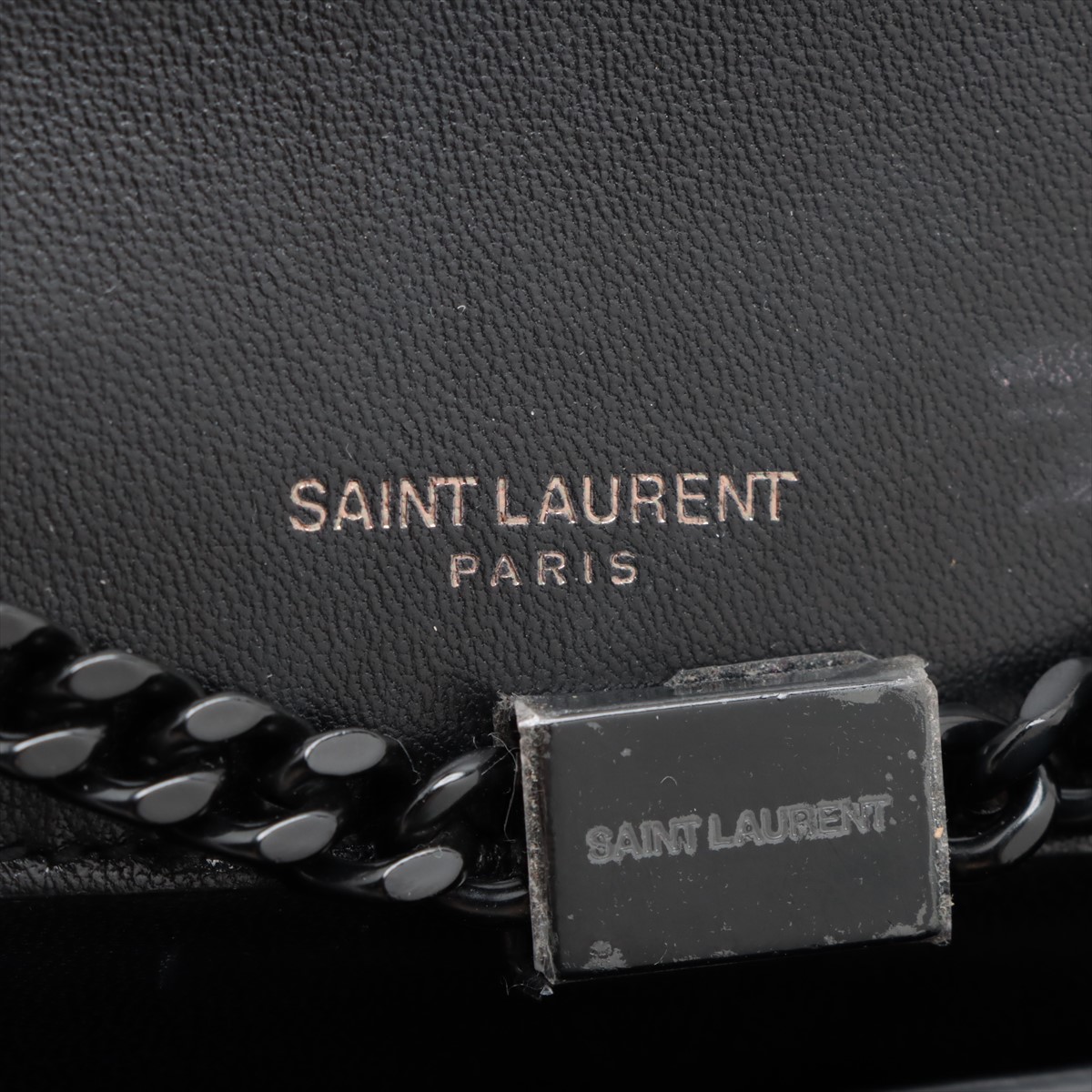 Saint Laurent Paris suede x rhinestone Chain Shoulder Bag