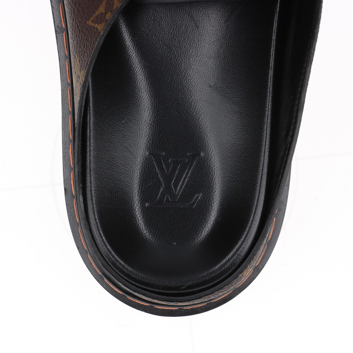 LOUIS VUITTON ブラウン レザーミュール　モノグラム　36 1/2 ヴィトン LVイージーライン 21年 レザー ミュール 8 メンズ