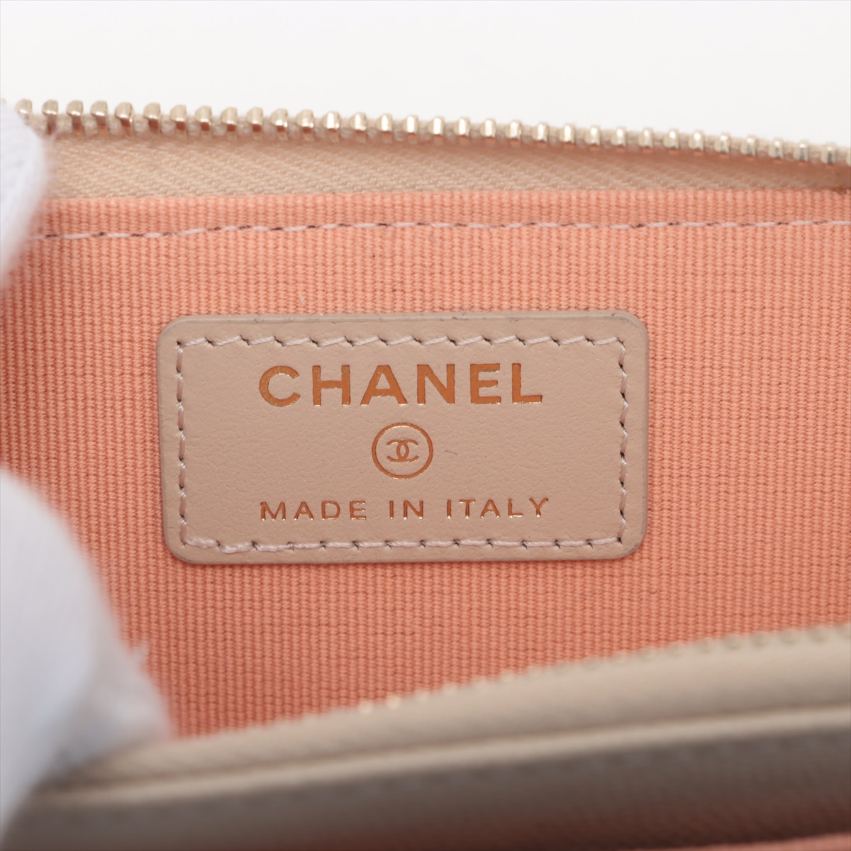 大人気♪ CHANEL フラグメントケース ベージュxゴールド シャネル CHANEL カードケース フラグメントケース マトラッセ