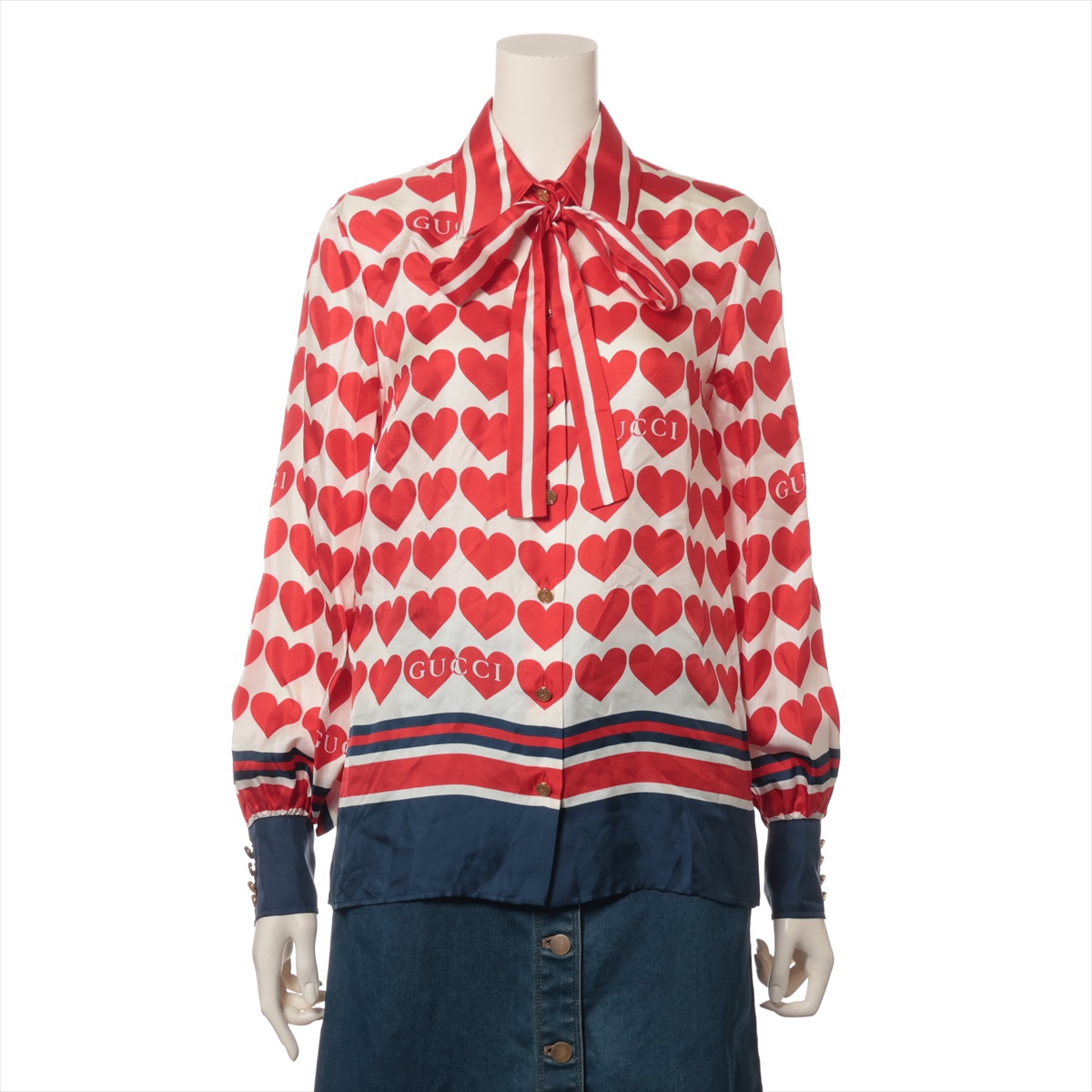 グッチ　GUCCI シルク　ブラウス　ボータイ グッチGUCCI シルクブラウスボータイ