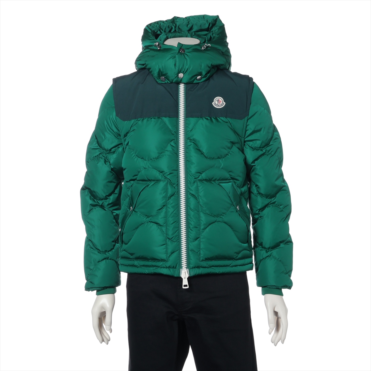 MONCLER ダウンジャケット オリーブグリーン/オレンジ