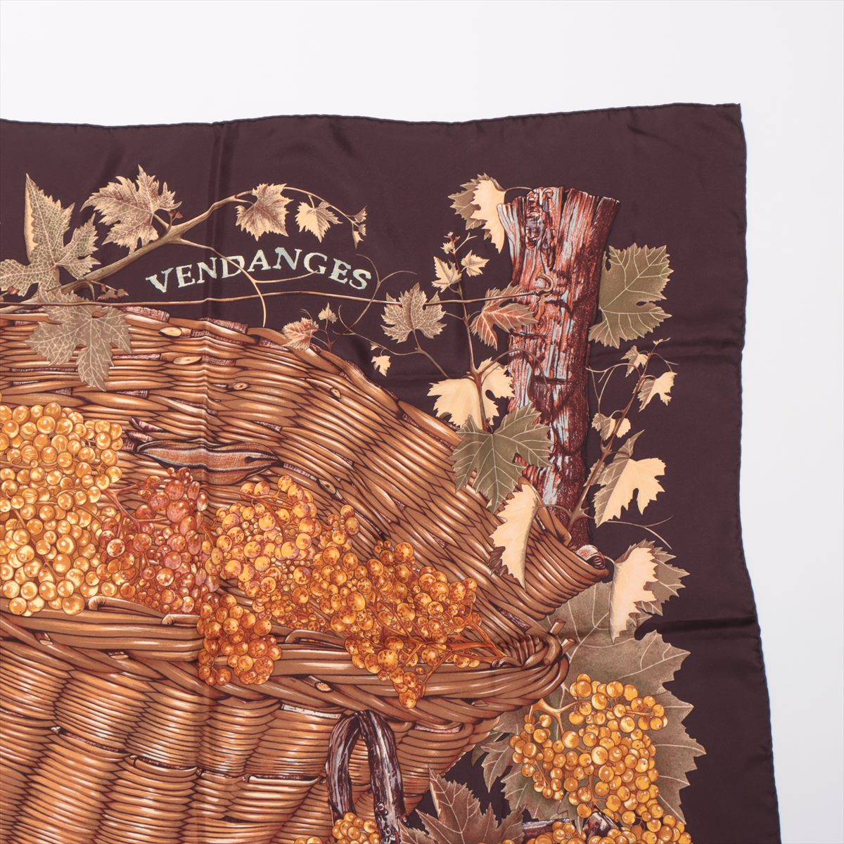 正規 エルメス シルク スカーフ ぶどうの収穫 VENDANGES カレ90 小物