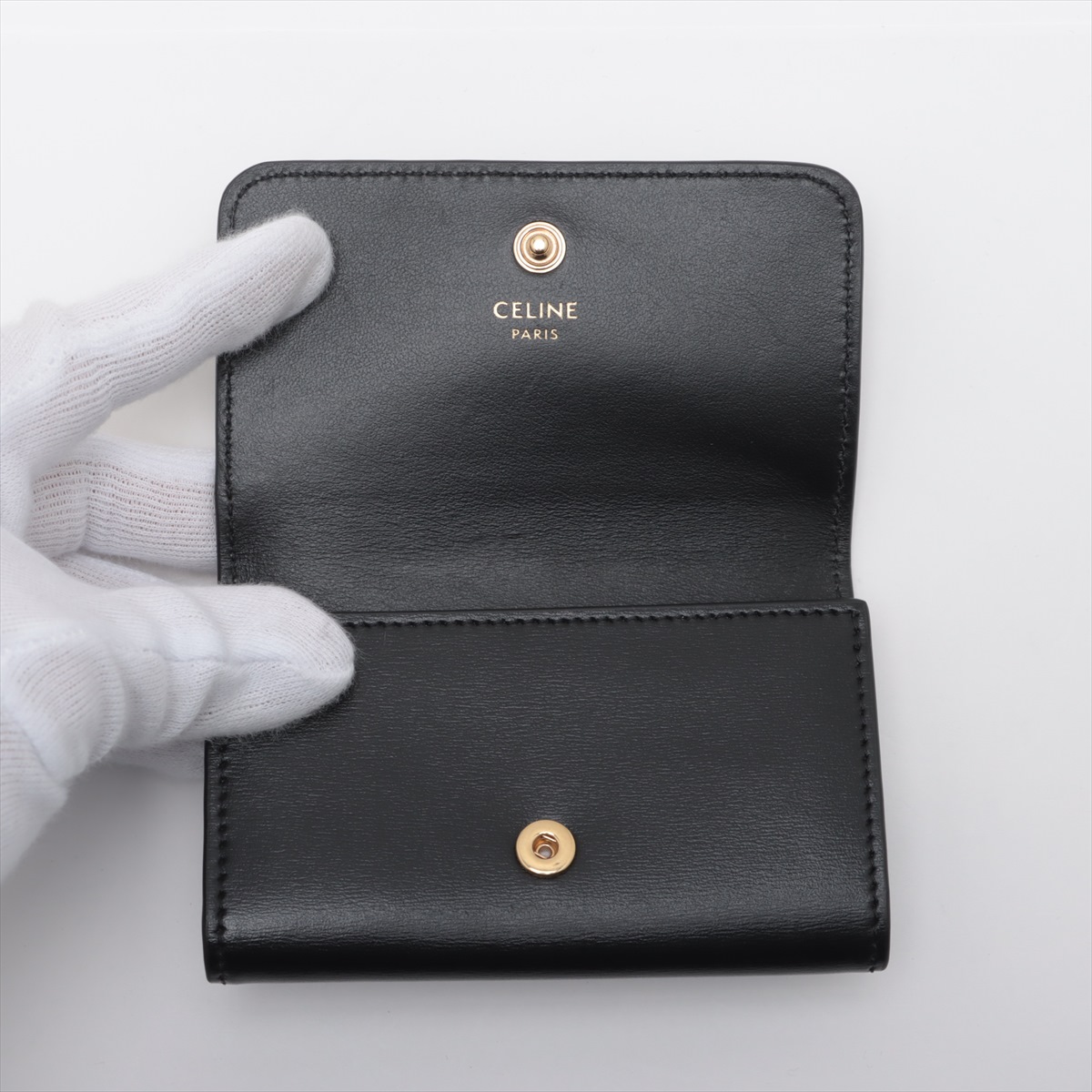 セリーヌ CELINE キーケース 6連 黒 ブラック アイボリー 小物