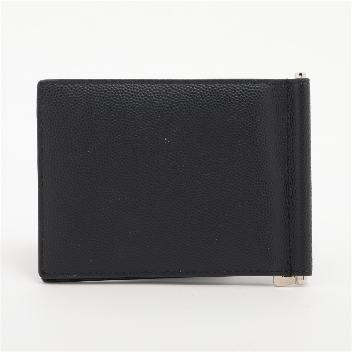 美品✨SAINT LAURENT PARIS マネークリップ YSLロゴ レザー サンローラン YSL ロゴ 二つ折り 財布 マネークリップ ブラック