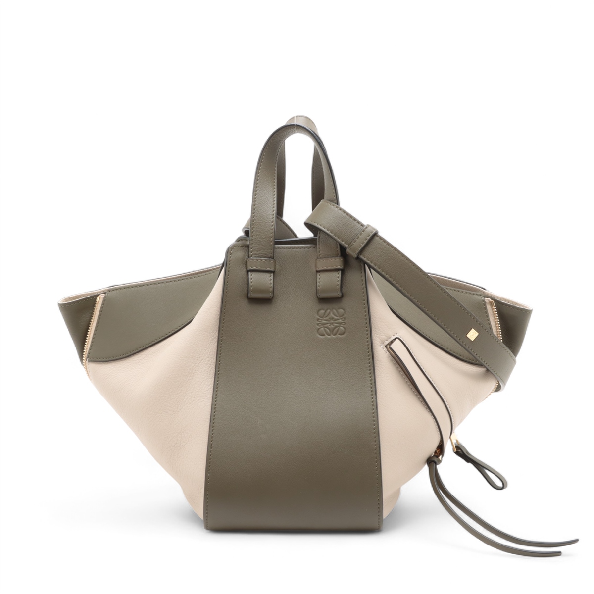 satin calf☆LOEWE☆HAMMOCK Compact 2wayバッグ VINTAGE KHAKI Loewe Hammock Small Leather 2 Way Handbag Khaki x beige | eBay