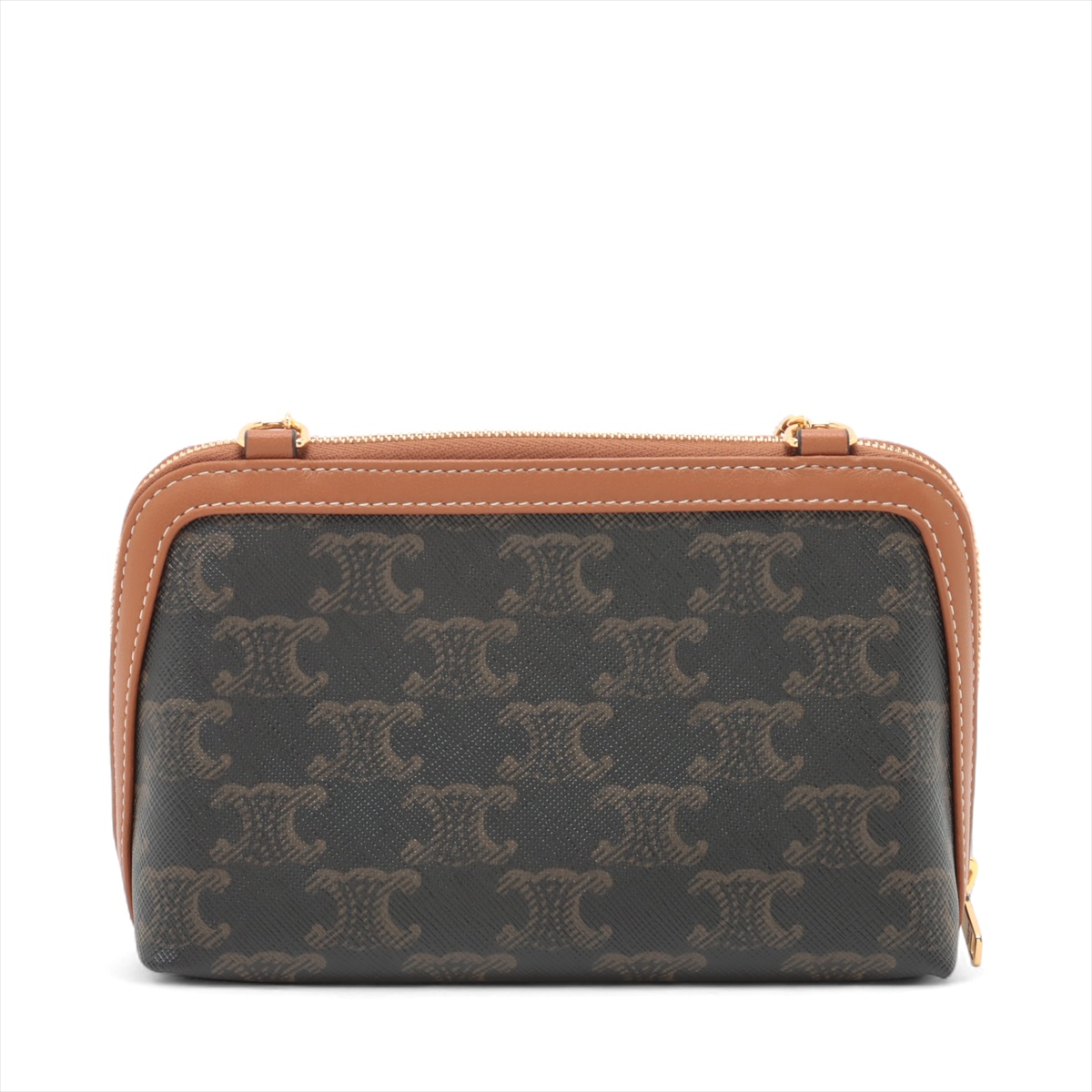 ct27 CELINE セカンドバッグ 本革×PVCレザー トリオンフ 総柄