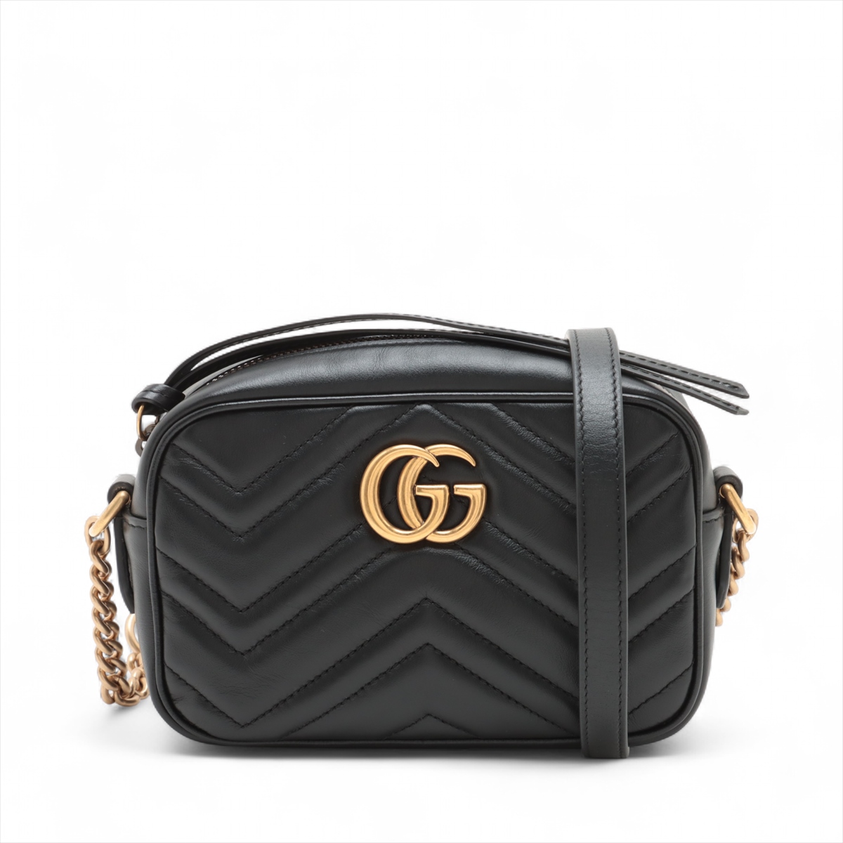GUCCI GGマーモント チェーンウォレット ショルダーバッグ レザー