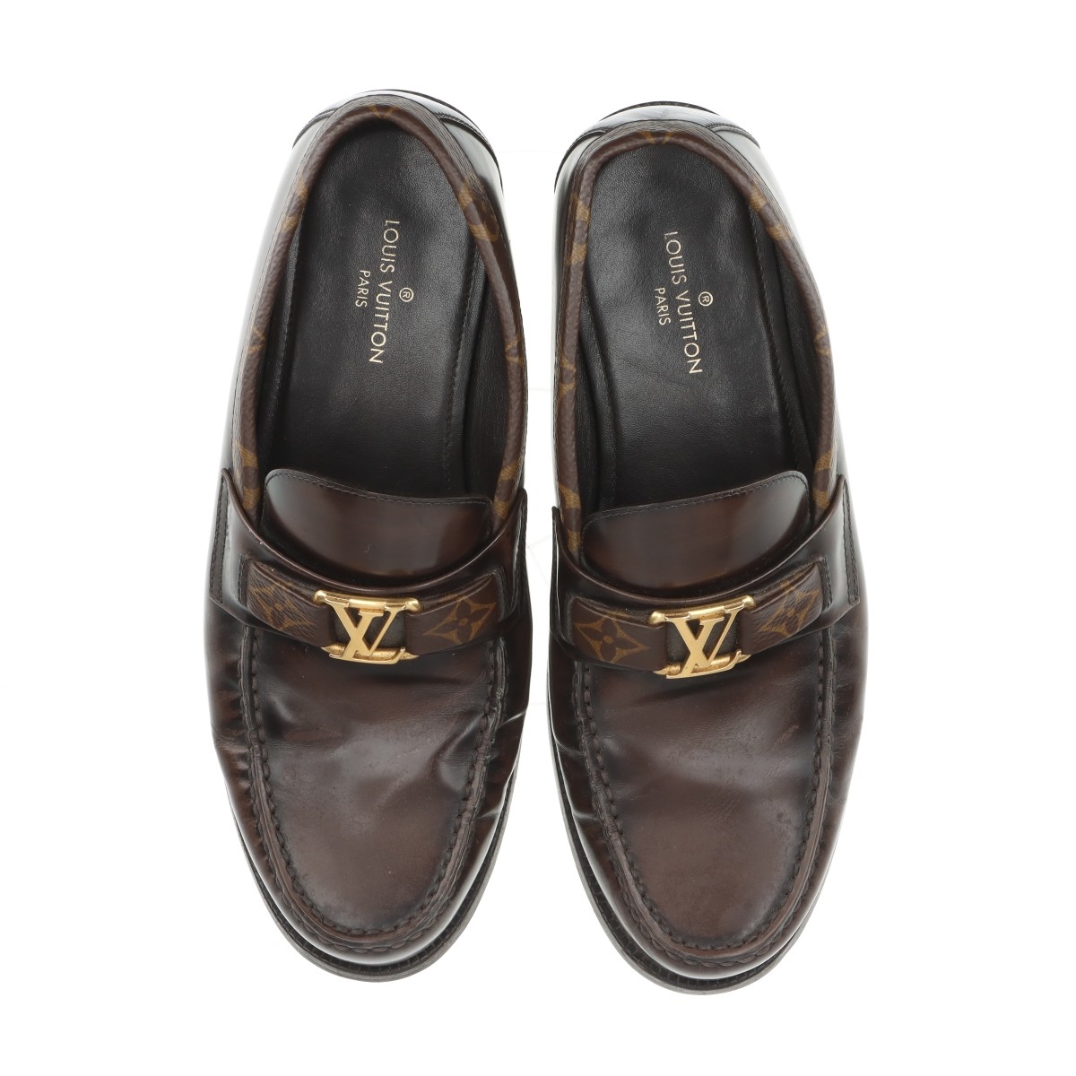 LOUIS VUITTON ブラウン ローファー ヴィトン メジャーライン 20年 レザー ローファー 5.5 ユニ