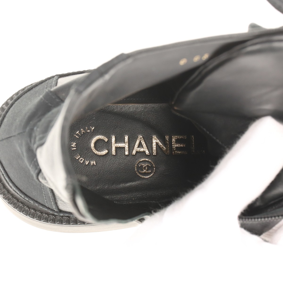 CHANEL シャネル レザー ムートン ココマーク ショートブーツ 36 CHANEL シャネル レザー ムートン ココマーク ショートブーツ 36