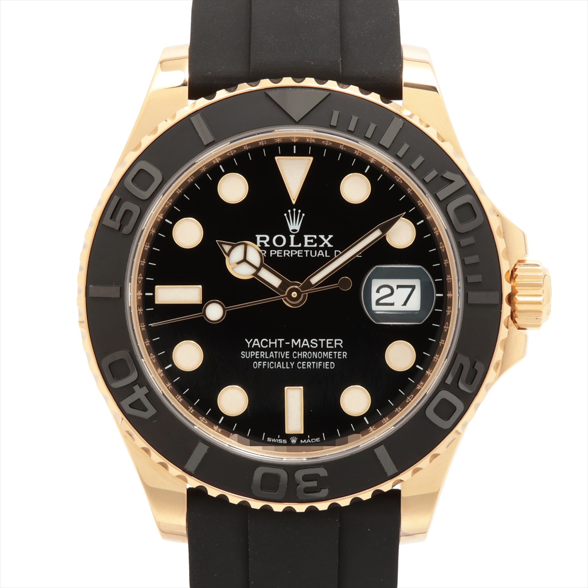 ロレックス ヨットマスター 226658 YG ラバー×YG AT 黒文字盤