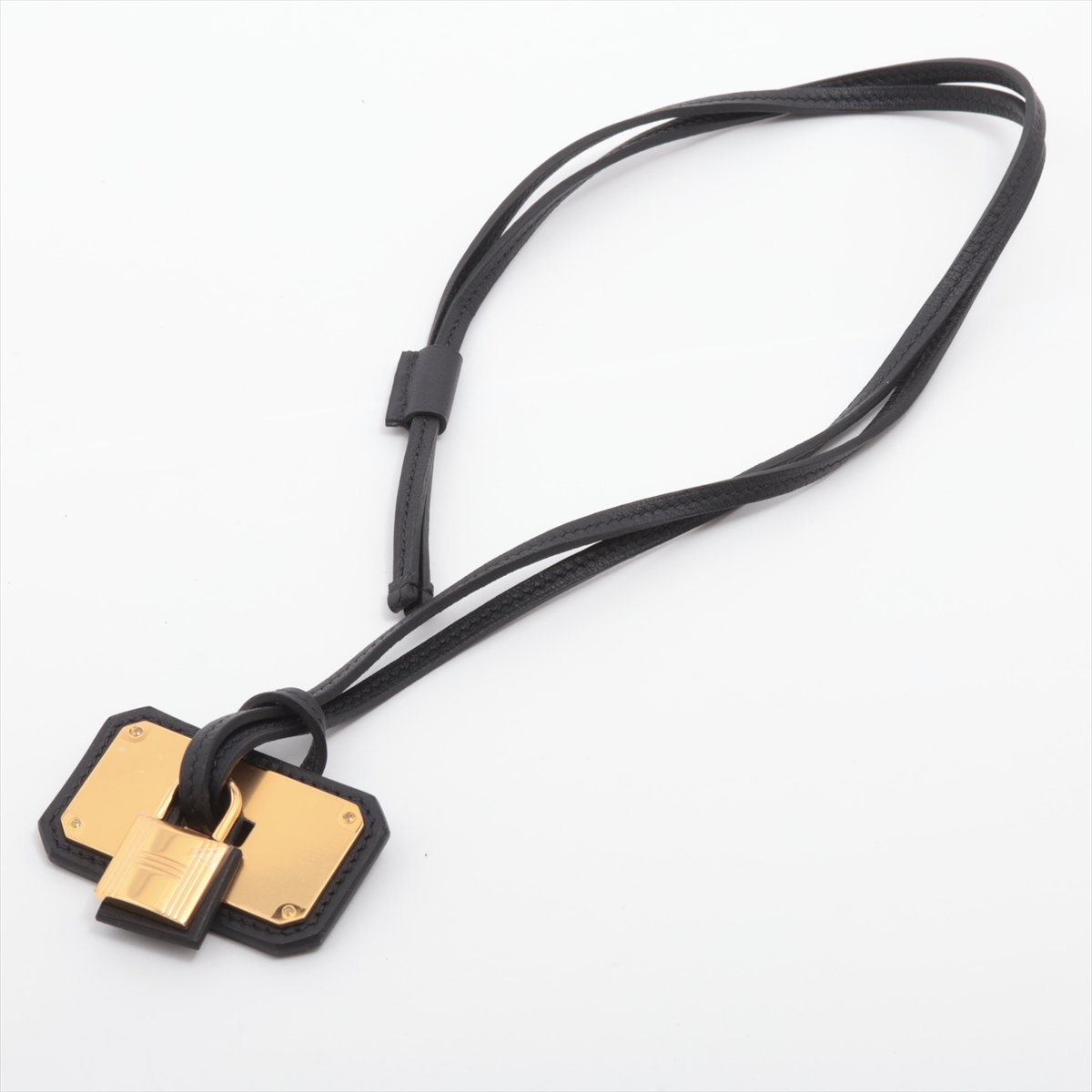 エルメス オーケリー GM D刻印：2019 ネックレス レザー ブラック