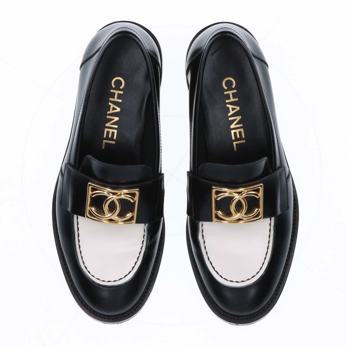 CHANEL シャネル ココマーク ターンロック ローファー 35 1/2 シャネル ローファー ココマーク チェーン レザー レディース