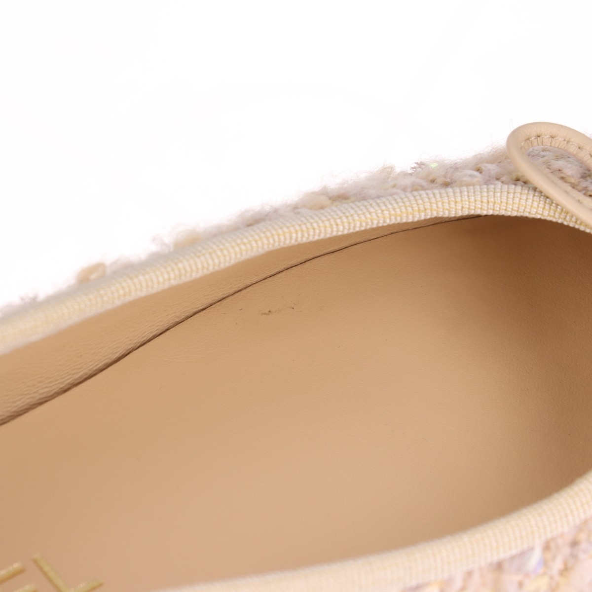 シャネル ココマーク 24B ファブリック フラットパンプス 37C