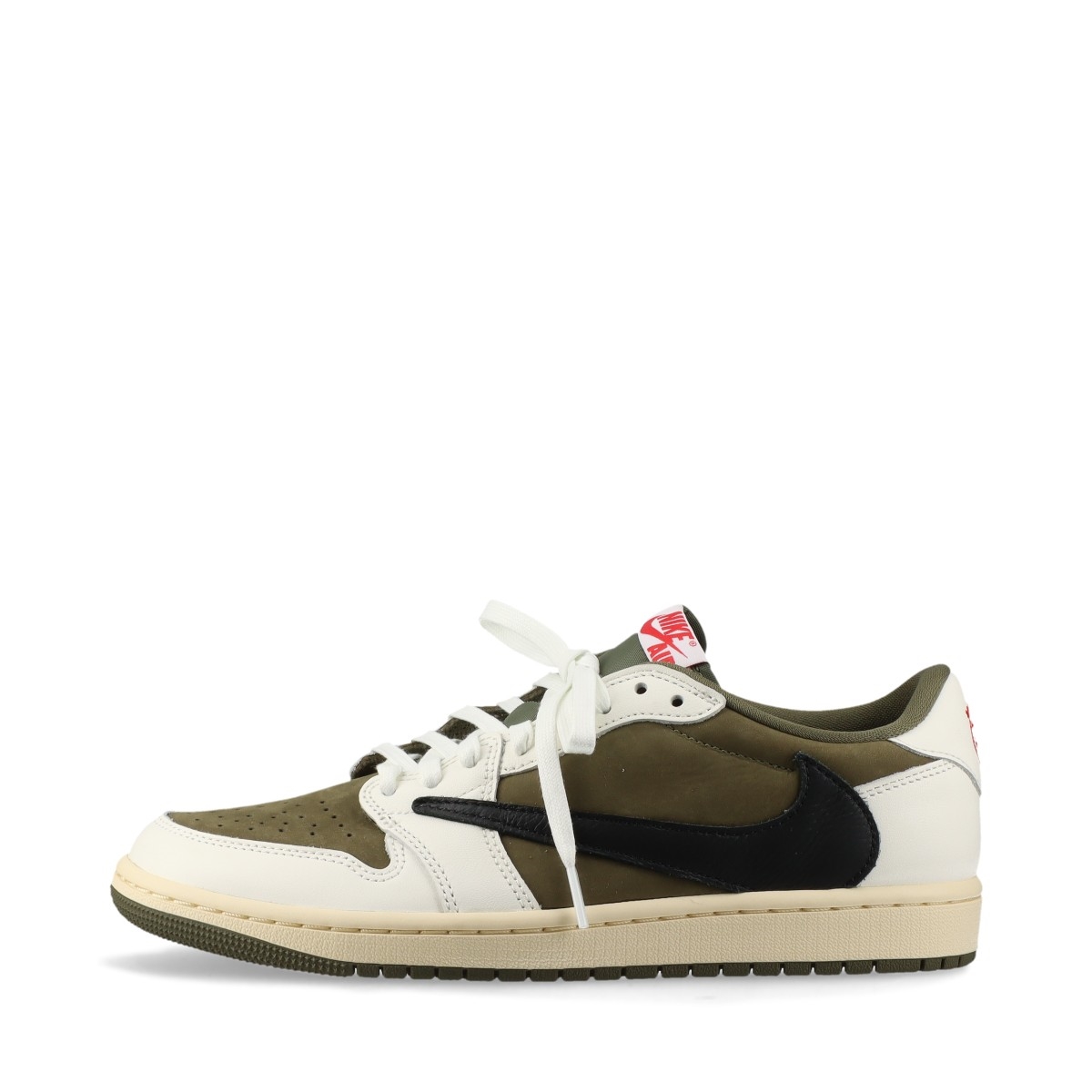 ナイキ AIR JORDAN 1 LOW OG SP ヌバックレザー スニーカー 25.5 メンズ カーキ DM7866-200 トラヴィススコット コラボ 替え紐2種付き