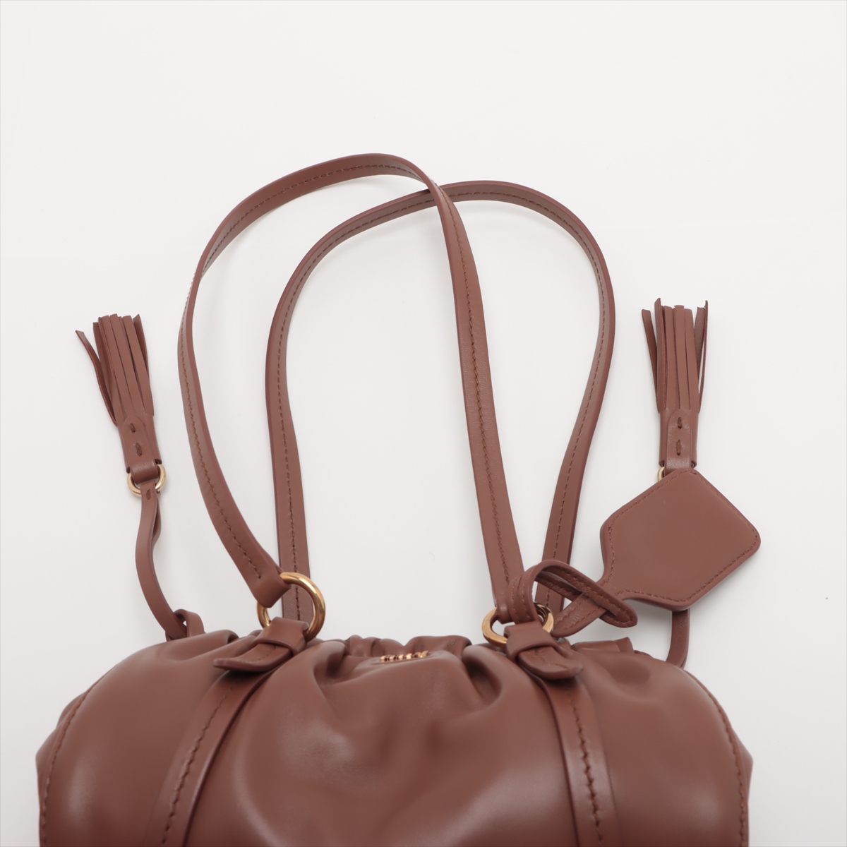 Miu Miu Joie Leather Shoulder bag Brown 5BP089 | eBay