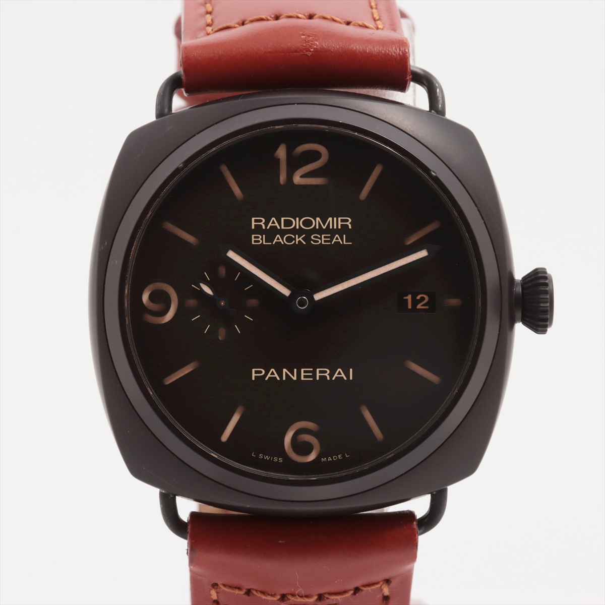 パネライ ラジオミール ブラックシール PAM00505 コンポジットレジン 革 AT 黒文字盤