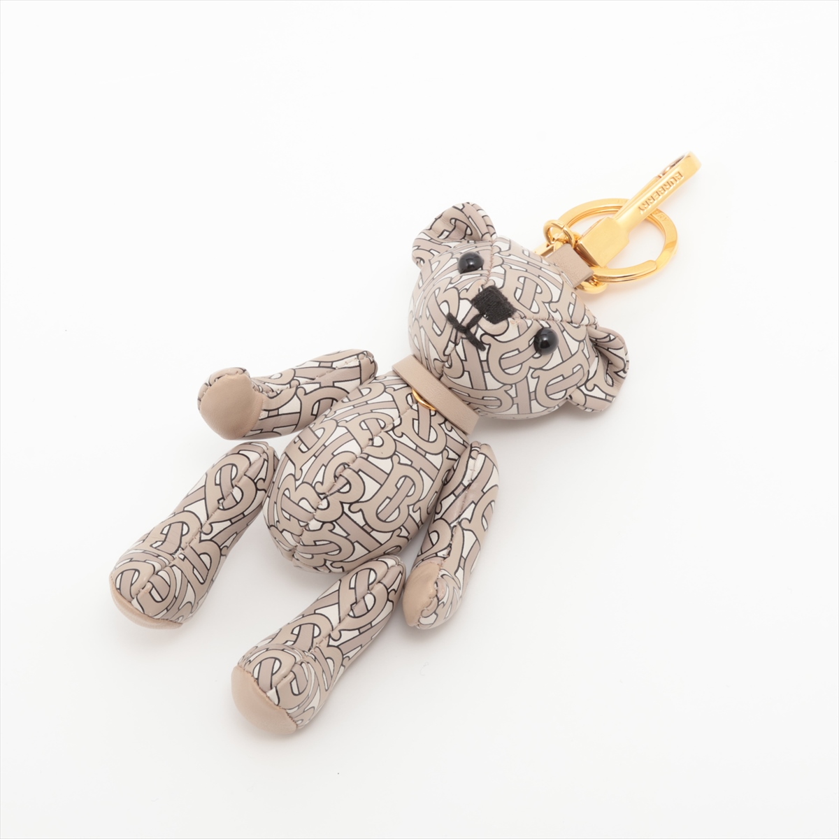 バーバリー TBモノグラム チャーム レザー グレー