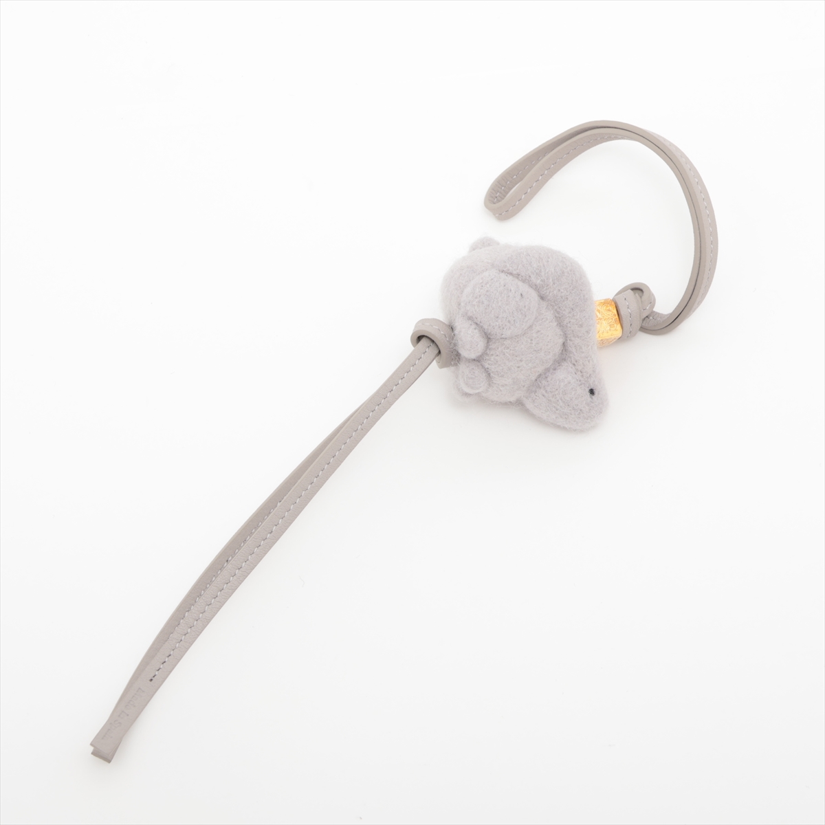 ロエベ アナグラム チャーム フェルト×レザー グレー ラビット