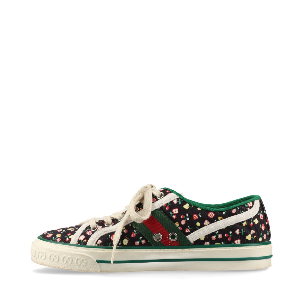 【GUCCI 】Tennis 1977 Liberty Sneakers BLACK GUCCI Tennis 1977 Liberty London Low-top Shoes Women's Red