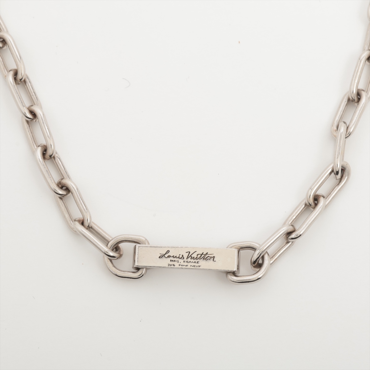 ヴィトン M68341 コリエLVステープルエディション US0139 ネックレス GP シルバー