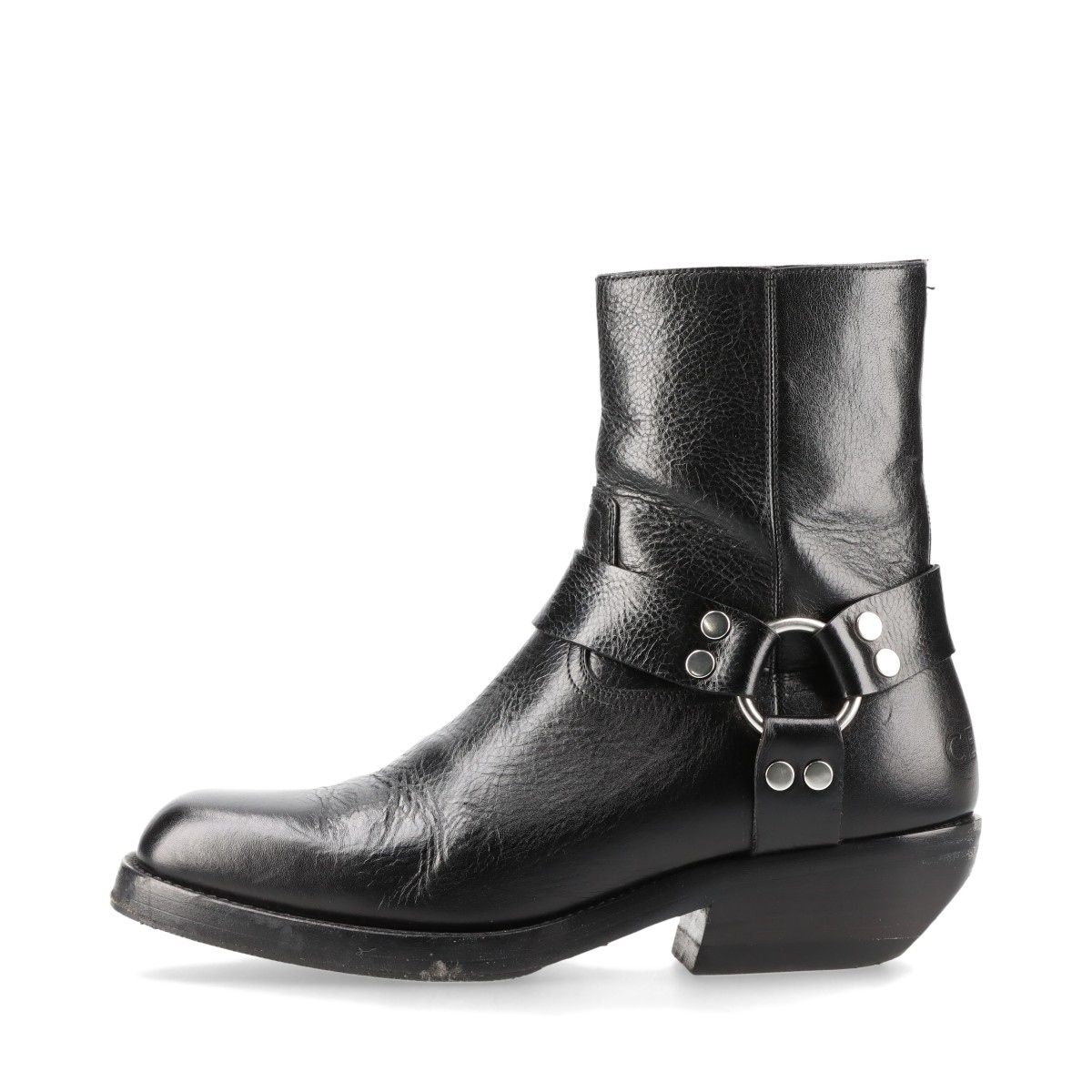 美品】CELINE ショートブーツ トリオンフ 黒 レザー ボア 351/2