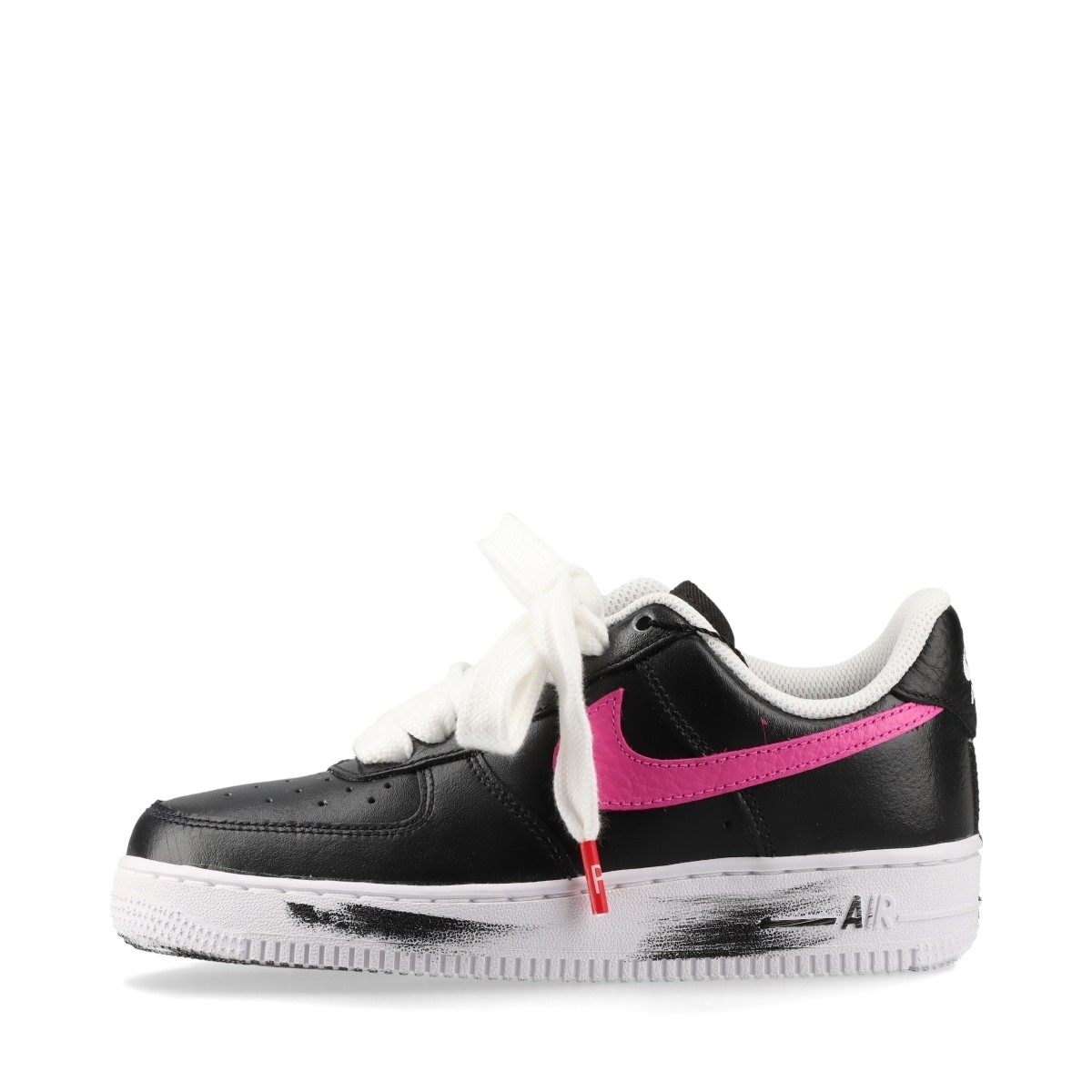 ナイキ×ピースナイナスワン AIR FORCE 1 レザー スニーカー 23cm レディース ブラック AQ3692-004 つま先に軽度ヨゴレ キズ有 箱 チャーム 替え紐あり