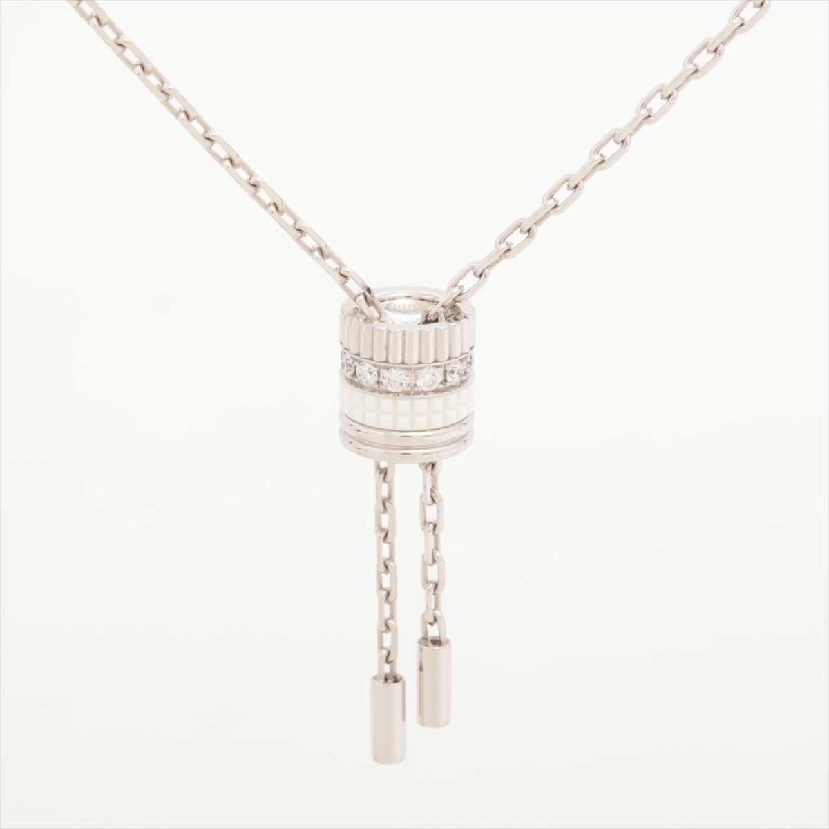 ブシュロン キャトル ホワイト ダイヤ ネックレス 750(WG)×セラミック 9.3g