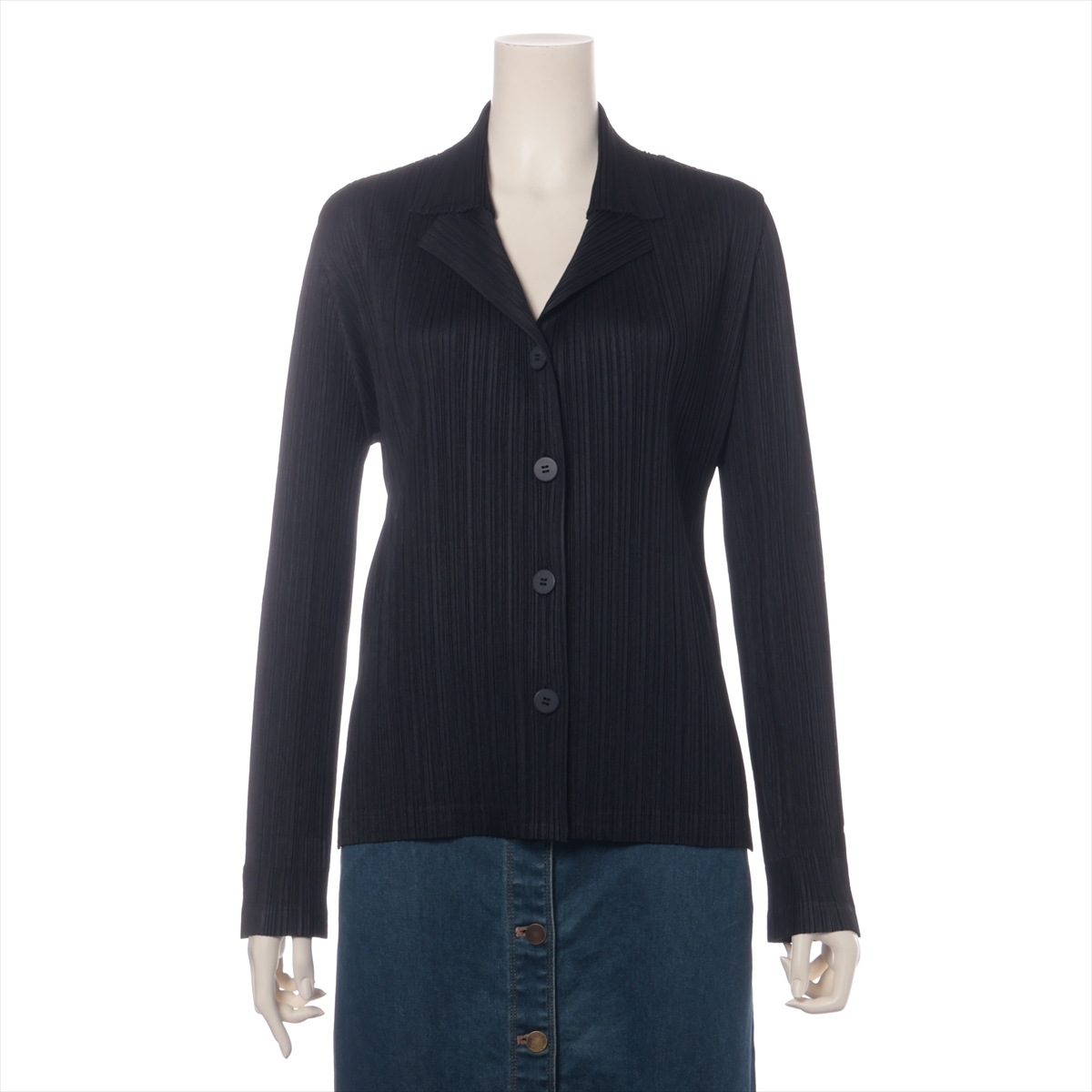 pleats please ロング ボタン シャツ ワンピース カーディガン