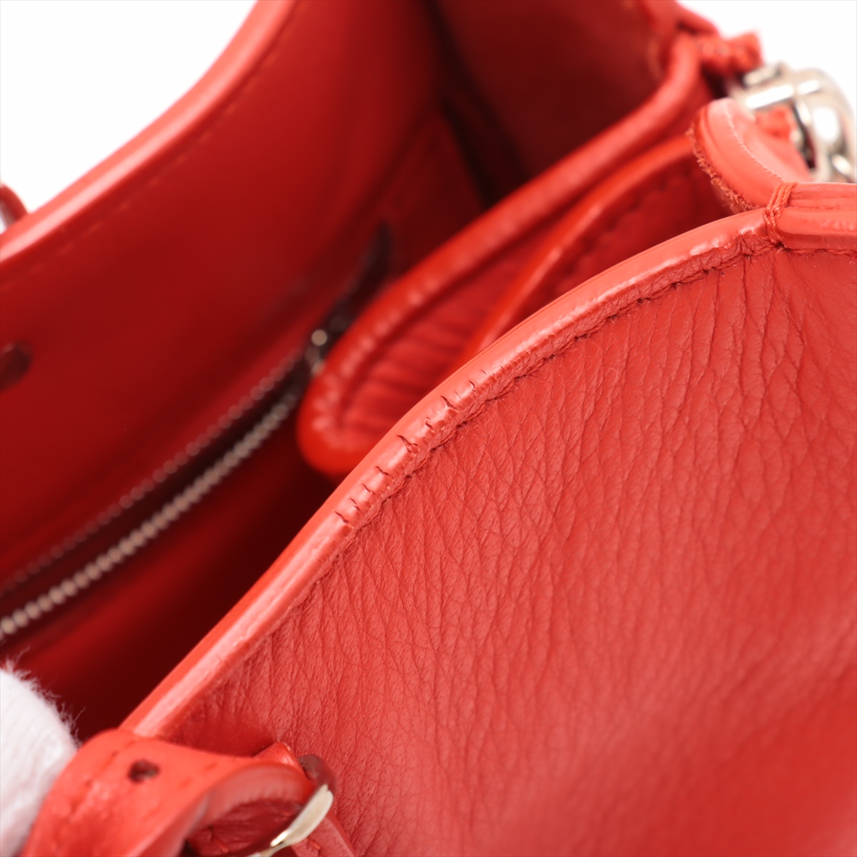 Balenciaga The paper mini Leather 2 Way Handbag Red 370926
