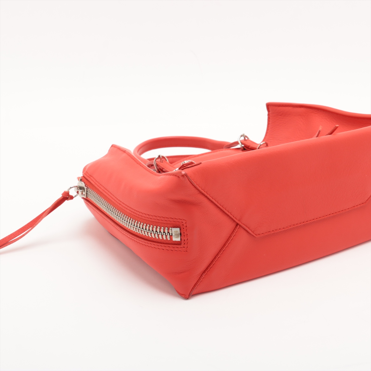 Balenciaga The paper mini Leather 2 Way Handbag Red 370926