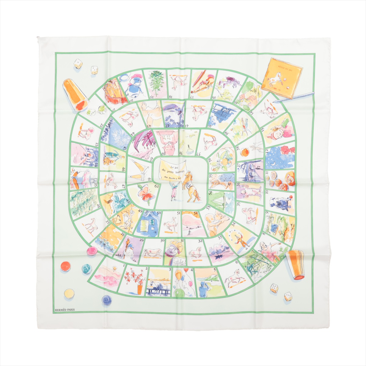 HERMES エルメス カレ90 小さな幸せのゲーム スカーフ