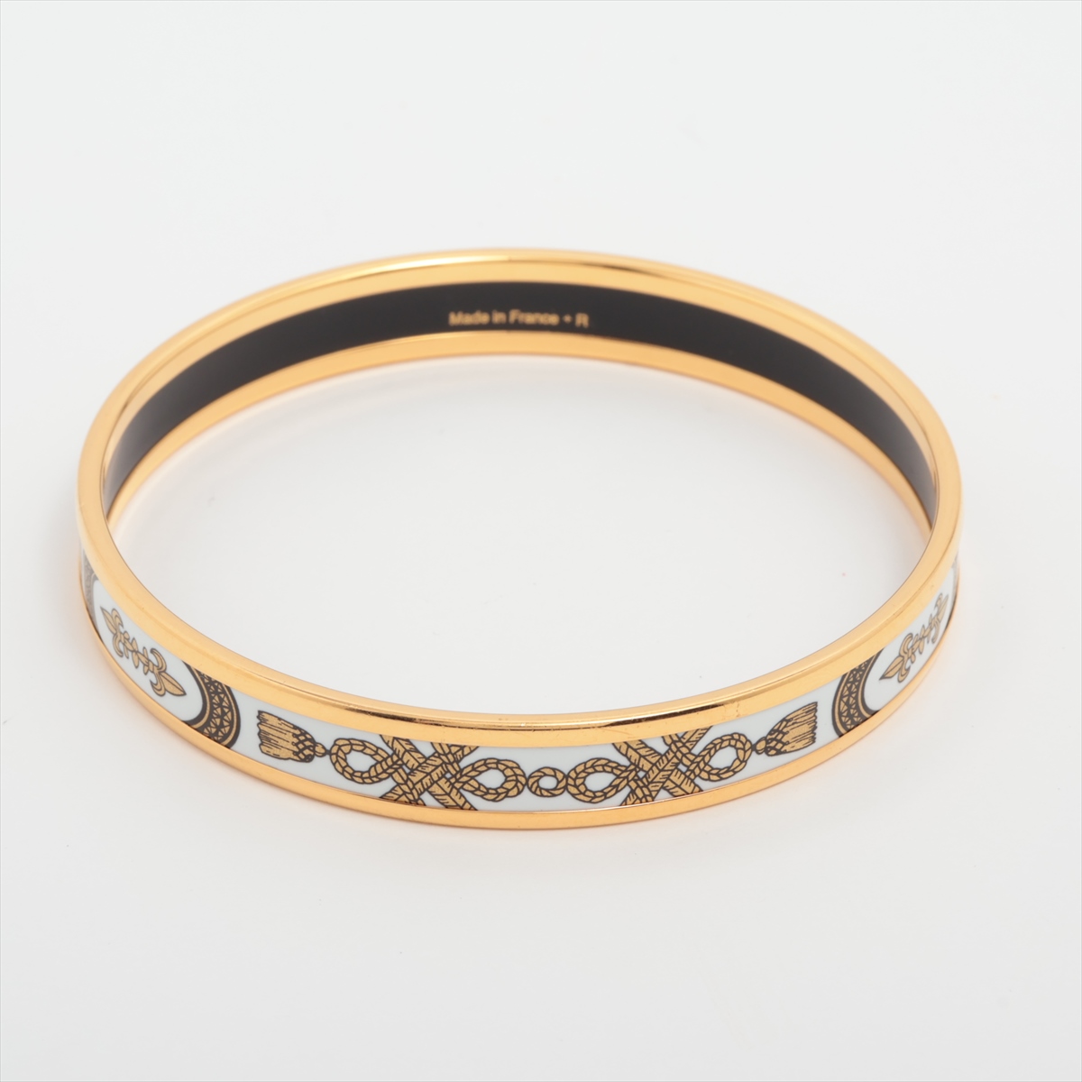 エルメス エマイユPM バングル GP ホワイト A3732178｜中古